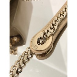 Dior Lady Dior Mini Chain Bag with Chain in Aesthetic Beige Patent Calfskin 636