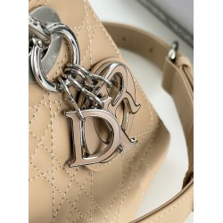 Dior Small Lady Dior My ABCDior Bag in Beige Cannage Lambskin 677