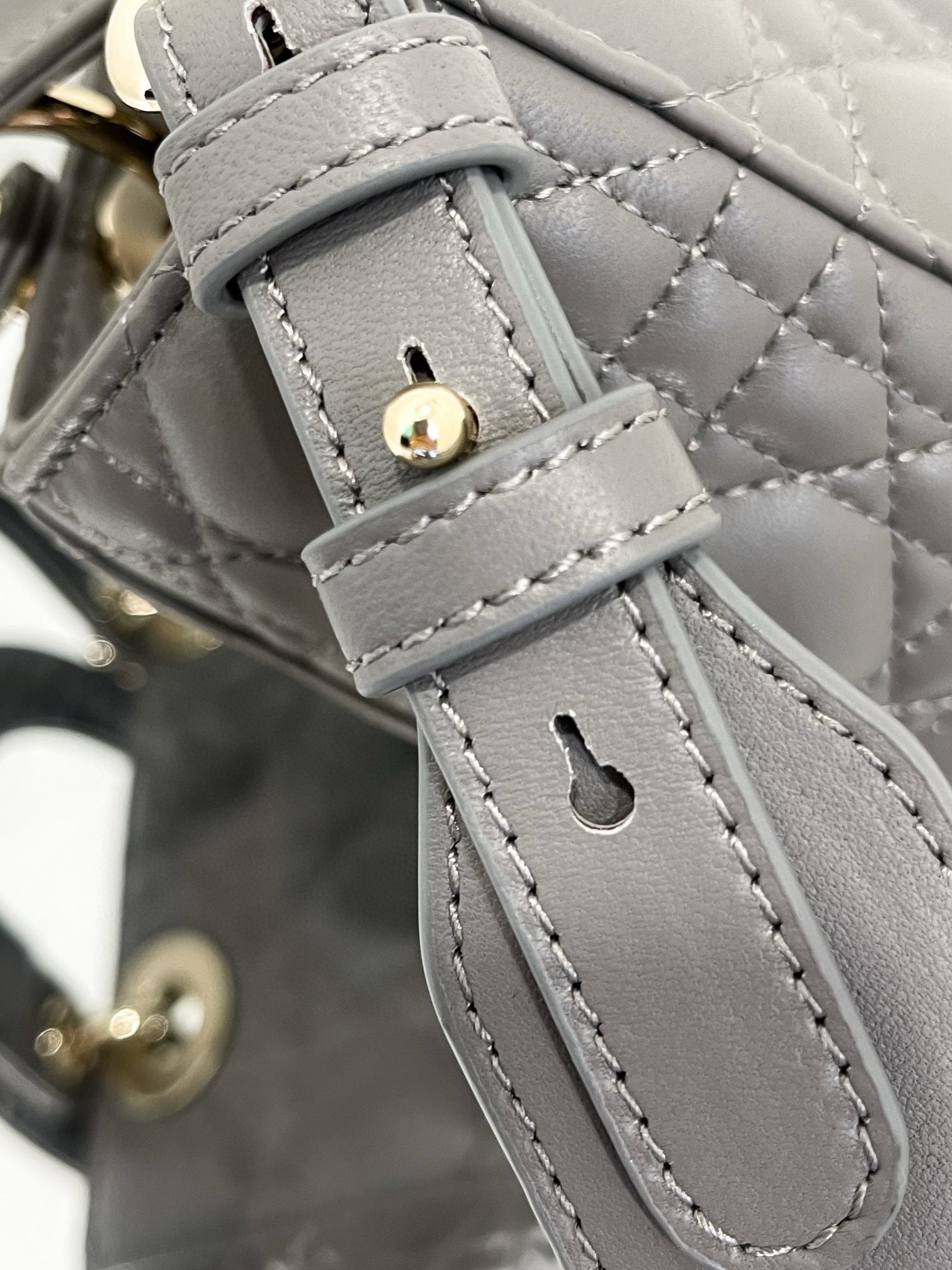 Dior Small Lady Dior My ABCDior Bag in Steel Grey Lambskin 577