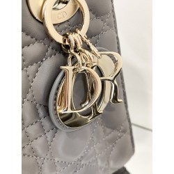 Dior Small Lady Dior My ABCDior Bag in Steel Grey Lambskin 577