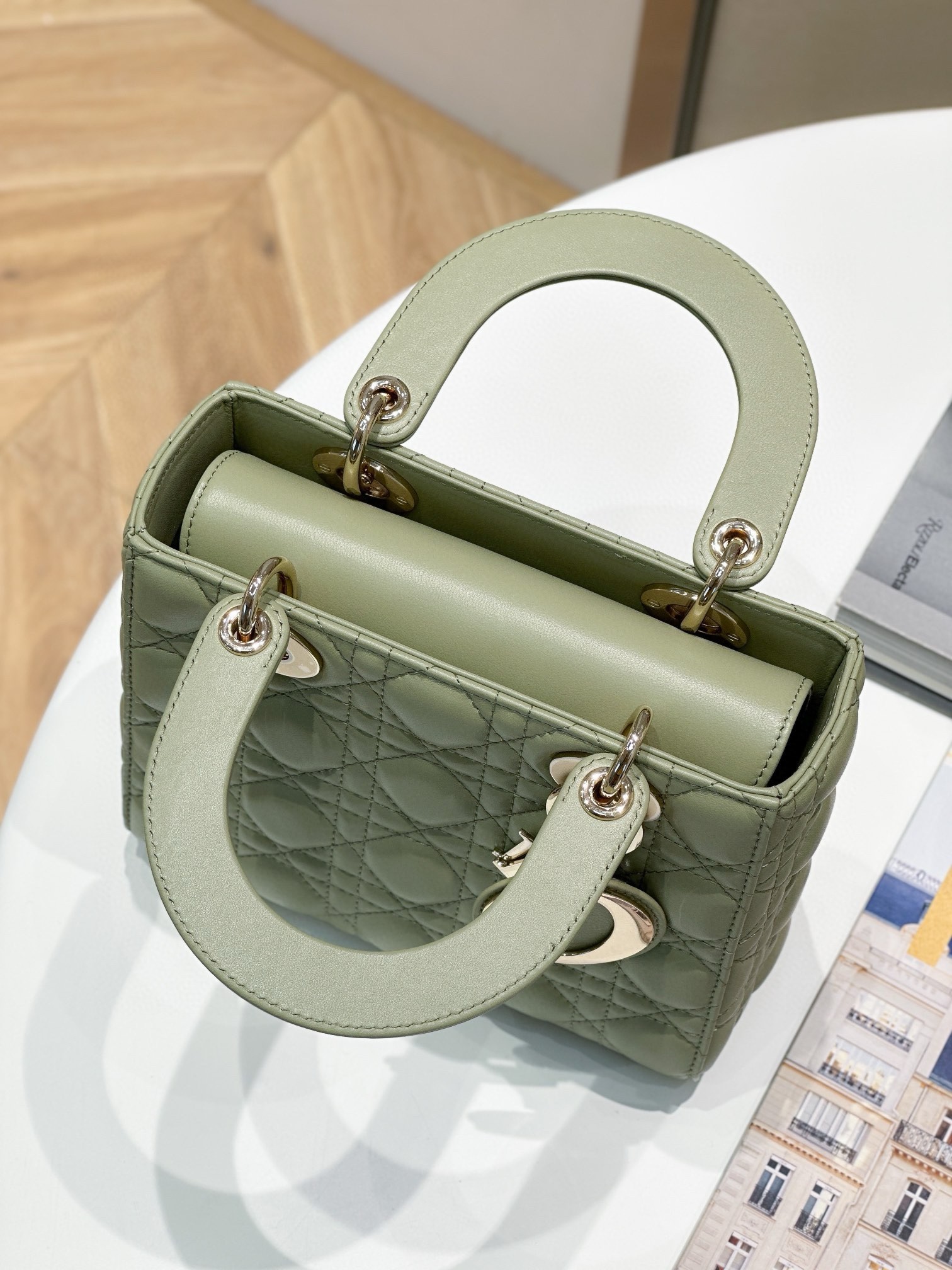 Dior Small Lady Dior My ABCDior Bag in Ethereal Green Lambskin 610