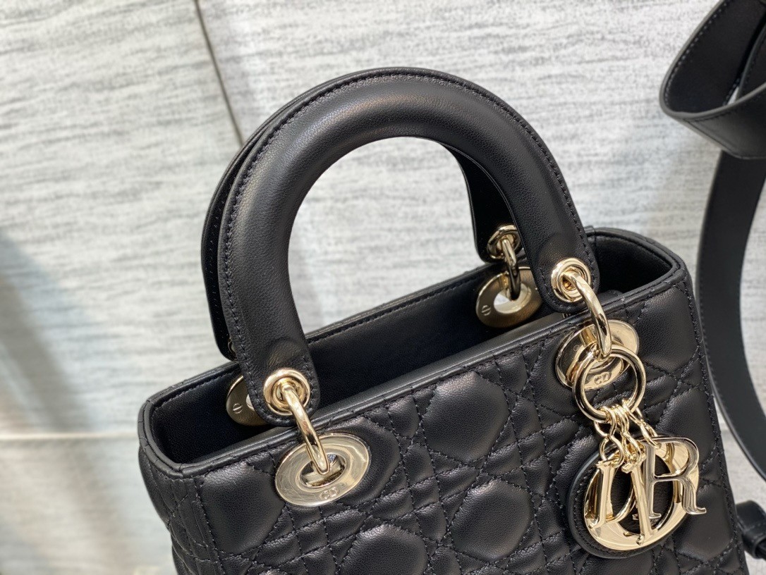 Dior Small Lady Dior My ABCDior Bag in Black Lambskin 650