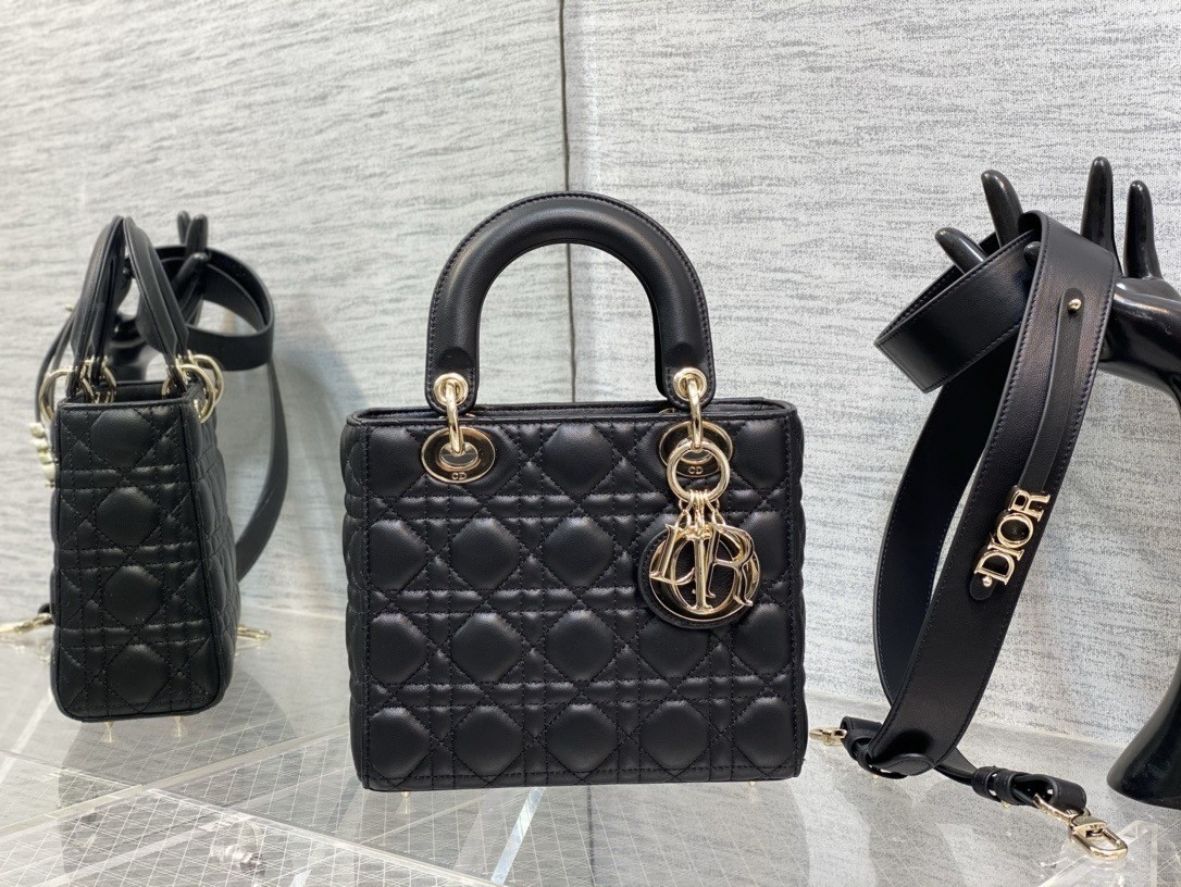 Dior Small Lady Dior My ABCDior Bag in Black Lambskin 650