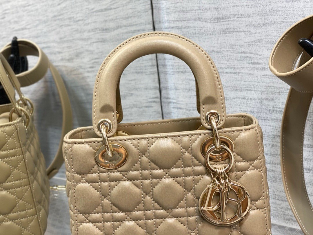 Dior Small Lady Dior My ABCDior Bag in Sand Lambskin 747