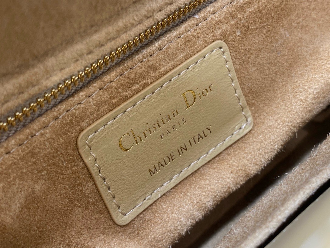 Dior Small Lady Dior My ABCDior Bag in Sand Lambskin 747