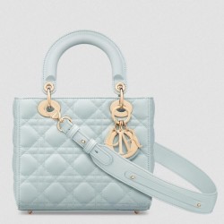 Dior Small Lady Dior My ABCDior Bag in Placid Blue Lambskin 415