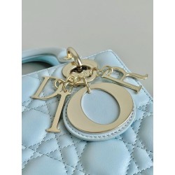 Dior Small Lady Dior My ABCDior Bag in Placid Blue Lambskin 415