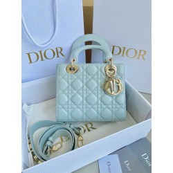 Dior Small Lady Dior My ABCDior Bag in Placid Blue Lambskin 415