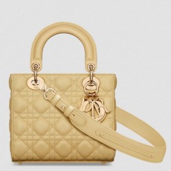 Dior Small Lady Dior My ABCDior Bag in Pastel Yellow Lambskin 460