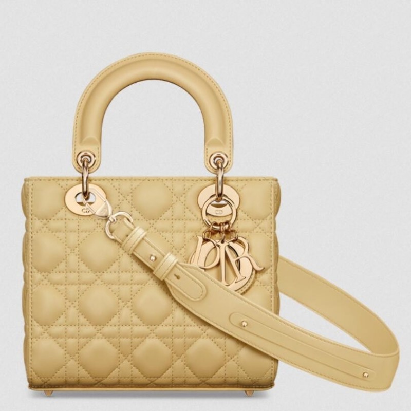 Dior Small Lady Dior My ABCDior Bag in Pastel Yellow Lambskin 460