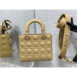 Dior Small Lady Dior My ABCDior Bag in Pastel Yellow Lambskin 460