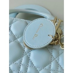 Dior Small Lady Dior My ABCDior Bag in Placid Blue Lambskin 415