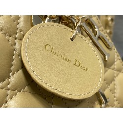 Dior Small Lady Dior My ABCDior Bag in Pastel Yellow Lambskin 460