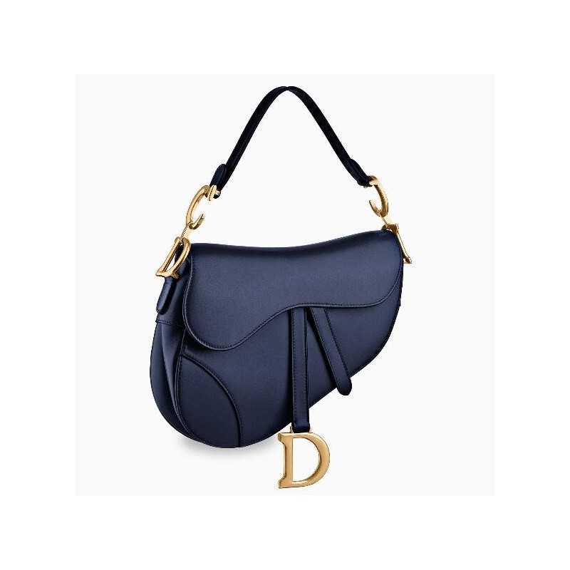 Dior Saddle Bag In Navy Blue Calfskin 968