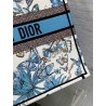 Dior Large Book Tote Bag in White and Blue Toile de Jouy Mexico Embroidery  981