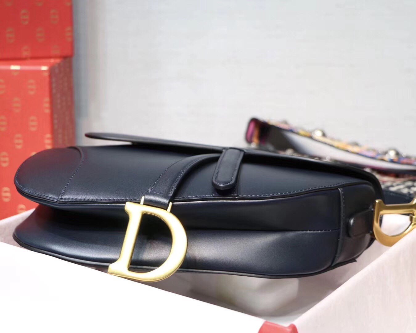 Dior Saddle Bag In Navy Blue Calfskin 968