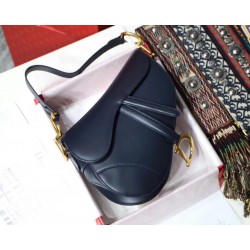 Dior Saddle Bag In Navy Blue Calfskin 968