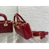 Dior Lady D-Joy Small Bag in Red Patent Calfskin 068