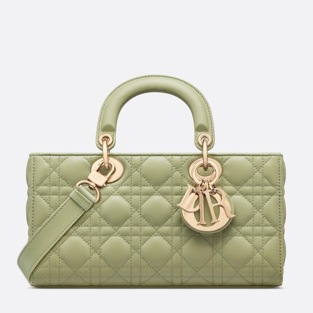 Dior Lady D-Joy Medium Bag In Ethereal Green Cannage Lambskin 205