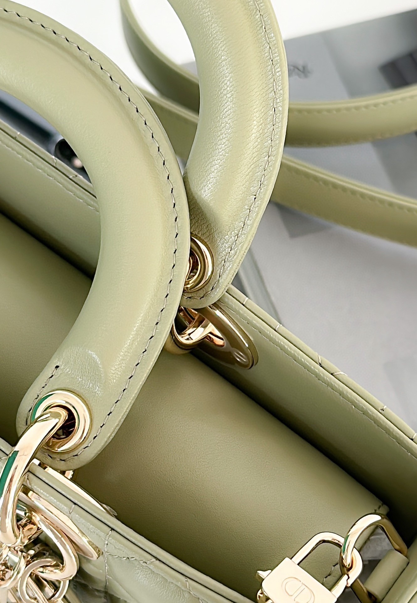 Dior Lady D-Joy Medium Bag In Ethereal Green Cannage Lambskin 205