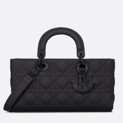 Dior Lady D-Joy Medium Bag in Black Ultramatte Calfskin 241