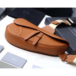 Dior Men's Saddle Belt Bag In Brown Grained Calfskin 546