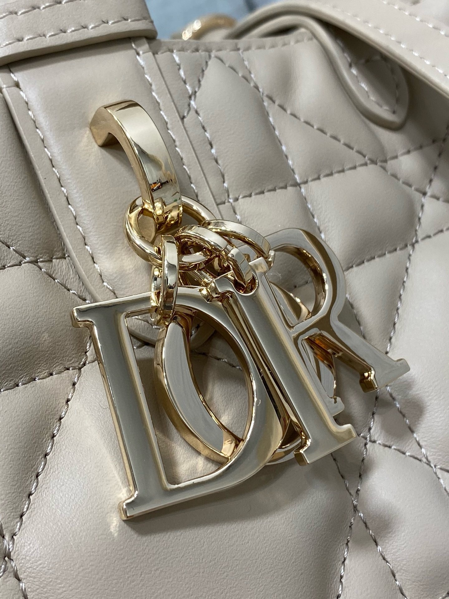 Dior Toujours Medium Bag in Beige Macrocannage Calfskin 116