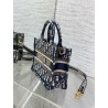 Dior Mini Book Tote with Strap in Blue Dior Oblique Embroidery 234