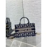 Dior Mini Book Tote with Strap in Blue Dior Oblique Embroidery 234