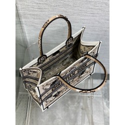 Dior Medium Book Tote Bag in Beige Butterfly Bandana Embroidery  300