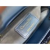 Dior Lady Dior Mini Chain Bag in Satin with Blue Bead Embroidery 428