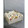 Dior Lady Dior Mini Bag in White Calfskin with Multicolor Small Flowers 478