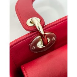 Dior Small Lady Dior My ABCDior Bag in Red Lambskin 516