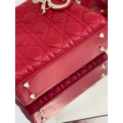 Dior Small Lady Dior My ABCDior Bag in Red Lambskin 516