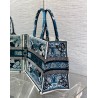 Dior Medium Book Tote Bag in Blue Butterfly Bandana Embroidery 549