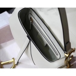 Dior Saddle Bag In White Grained Calfskin 661