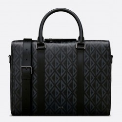 Dior Lingot Briefcase in Black CD Diamond Canvas 611