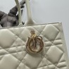 Dior Medium Book Tote Bag with Strap in White Macrocannage Calfskin 169