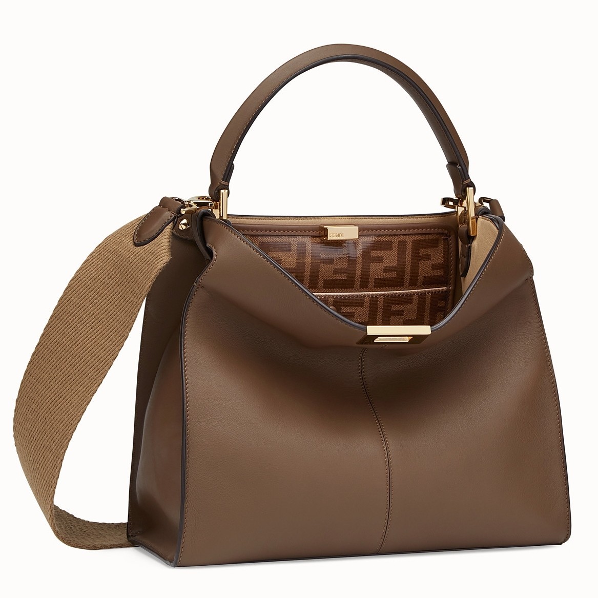 Fendi Brown Peekaboo X Lite Regular Bag 935