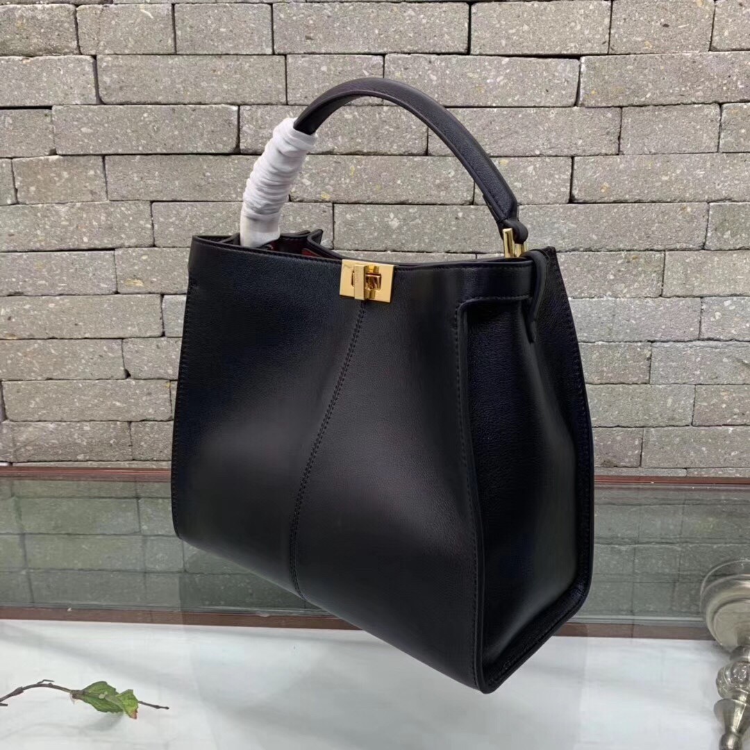 Fendi Black Peekaboo X Lite Regular Bag 957