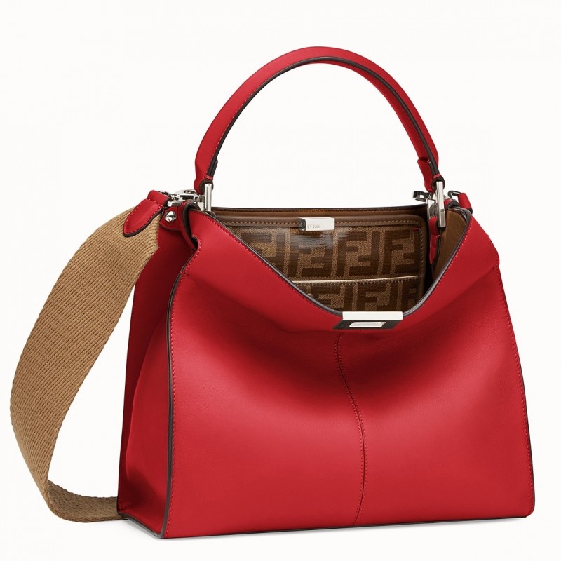 Fendi Red Peekaboo X Lite Regular Bag 231