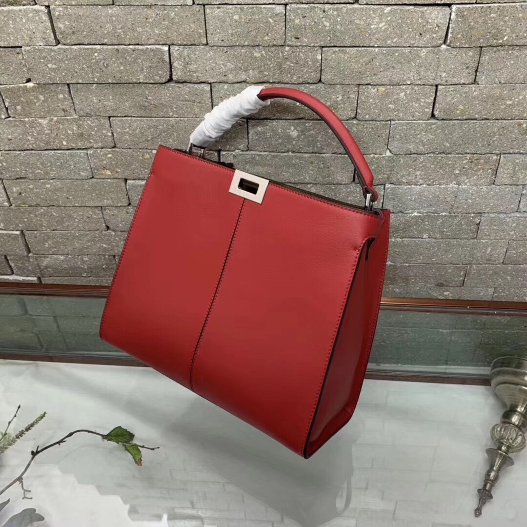 Fendi Red Peekaboo X Lite Regular Bag 231