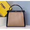 Fendi Peekaboo X Lite Medium Bag In Beige Perforated Leather 462