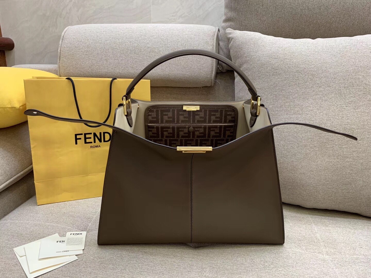 Fendi Brown Peekaboo X Lite Large Bag 309