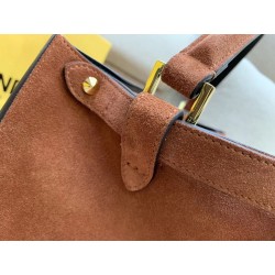 Fendi Brown Peekaboo X Lite Large Suede Bag 391