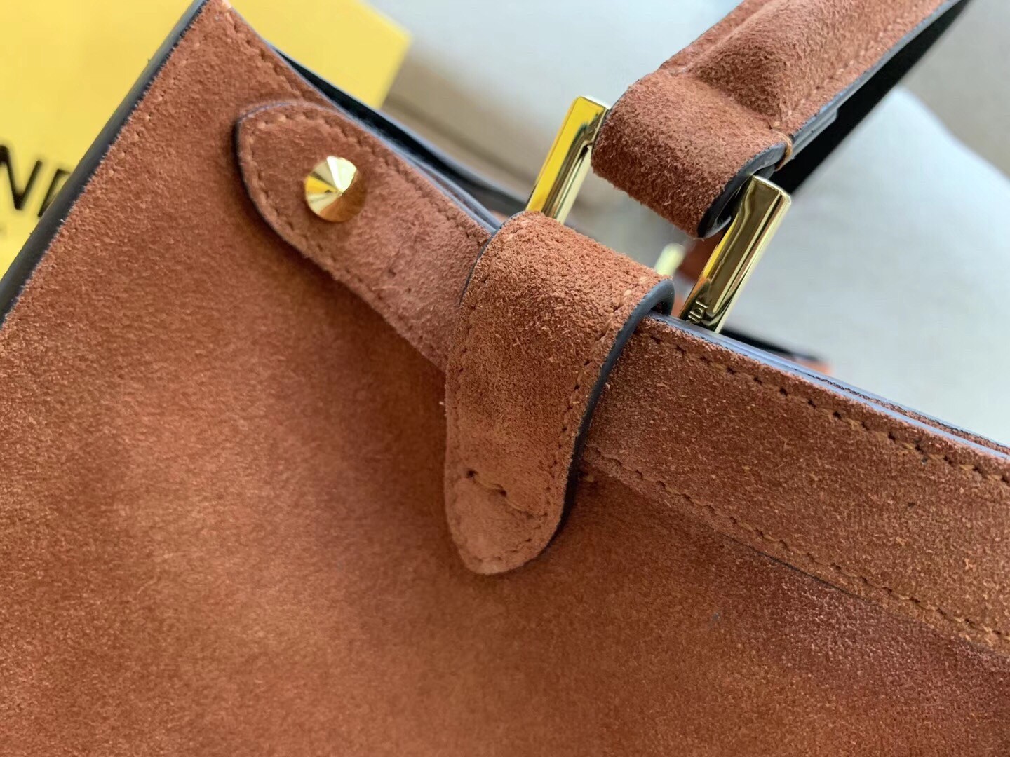 Fendi Brown Peekaboo X Lite Large Suede Bag 391