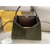 Fendi Green Peekaboo X Lite Large Suede Bag 415