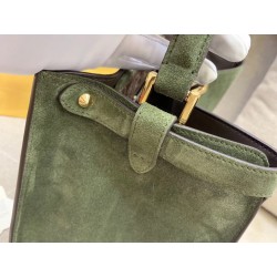 Fendi Green Peekaboo X Lite Large Suede Bag 415