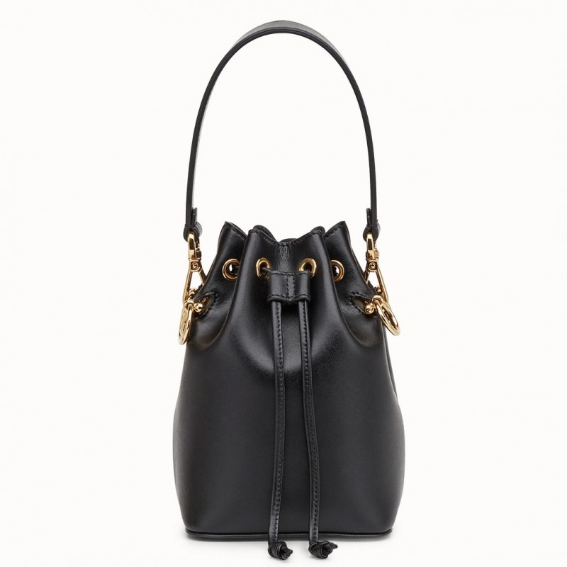 Fendi Mon Tresor Mini Bucket Bag In Black Calfskin 506