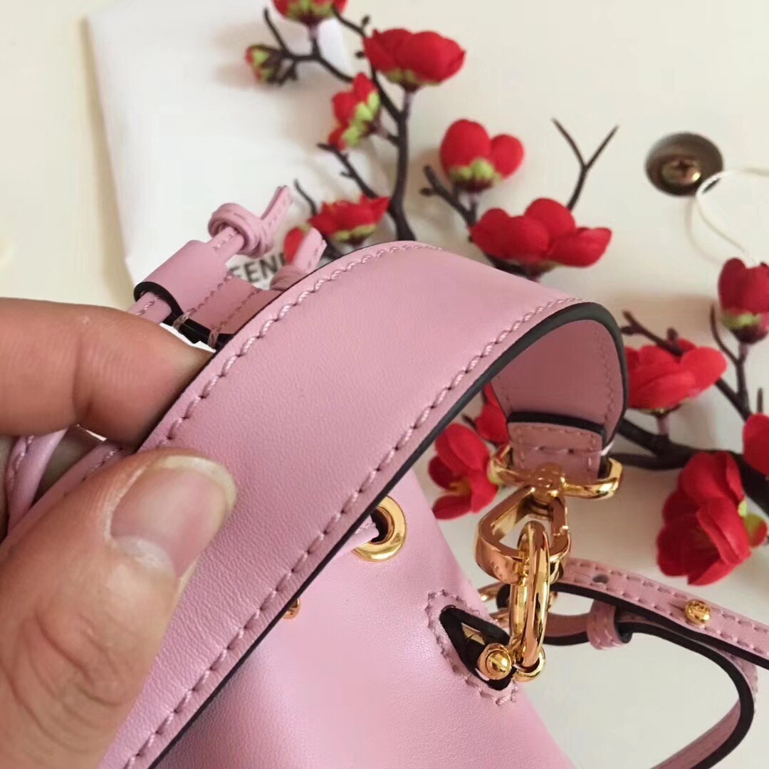 Fendi Mon Tresor Mini Bucket Bag In Pink Calfskin 541